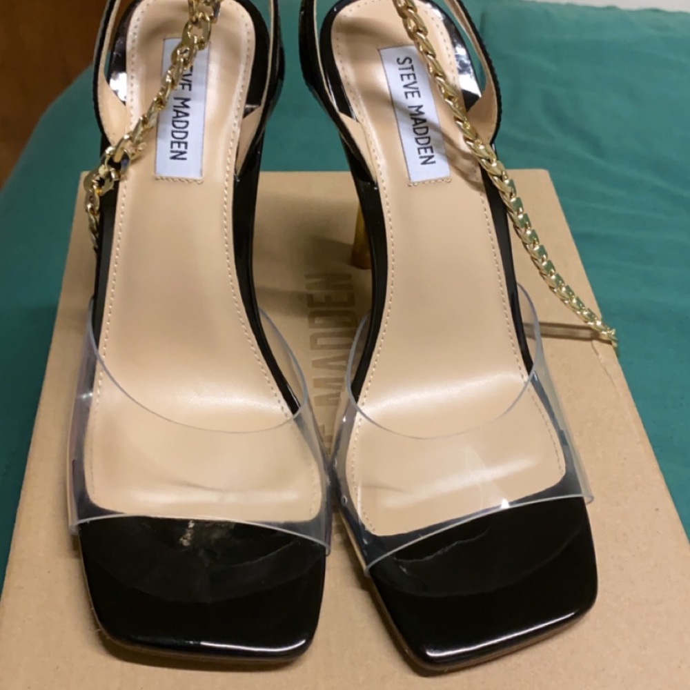 Steve Madden chained ankle strap heels